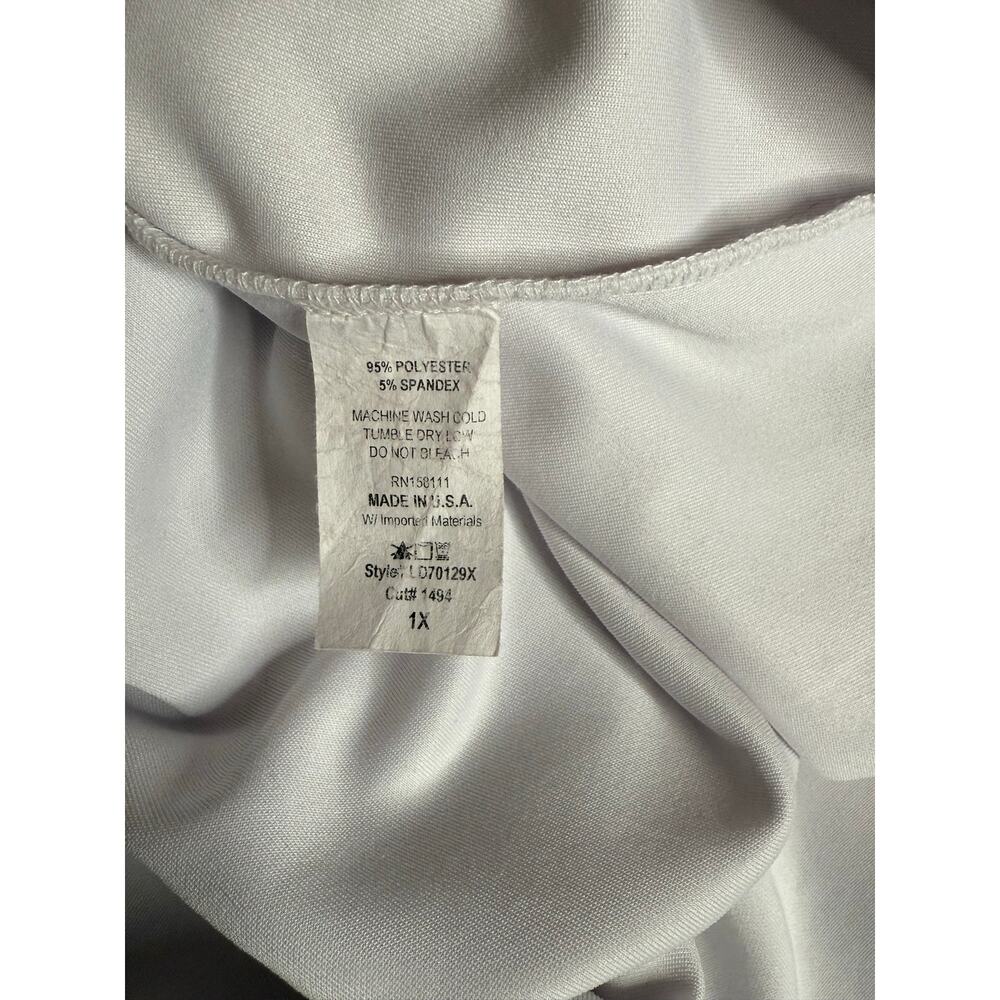 LIVD Unique Vintage White Neoprene Scuba One Shoulder Dress 1X - Picture 10 of 10